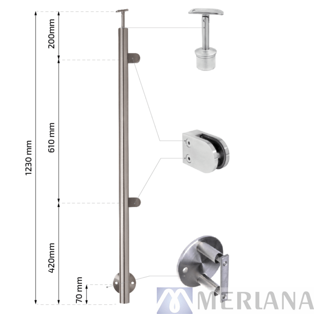 Stulpas deš 42,4*1,23m, 2 stik. laik, šon. tvirt., L21NP324 1