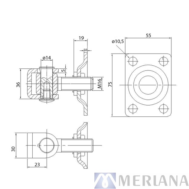 Vyris M16 reguliuojamas su plokštele 75x55x3, L11VR077