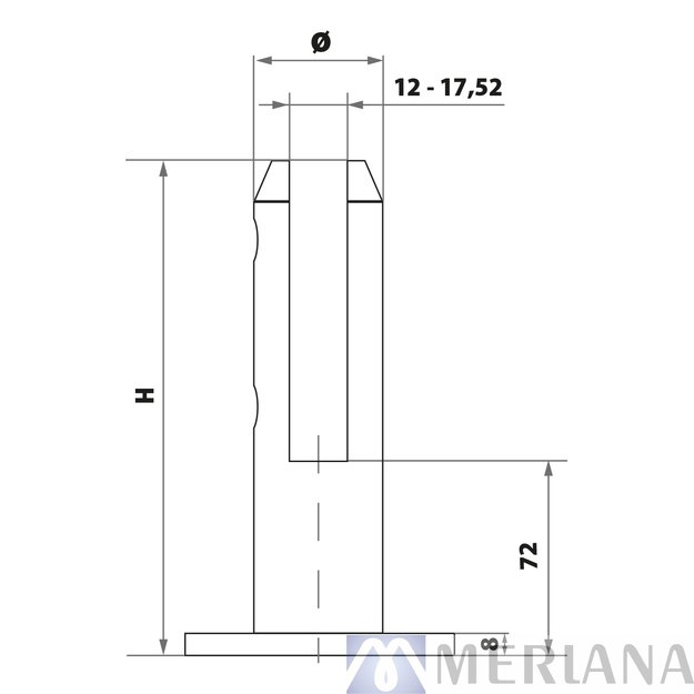 Vertikalus stiklo laikiklis 48 182 mm (304), L21NP358 1