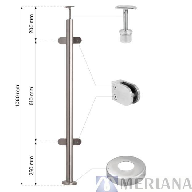 Stulpas  42,4*1,06m, 4 stik. laik, ap. tvirt., L21NP357 1