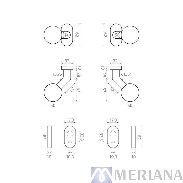 Rankena BUBBLE varteliams/durims (kompl.), L13KZ161 1
