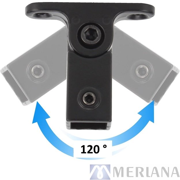 Reg. tvirtinamas laikiklis strypui 15 BLACK, L08DTB04-1