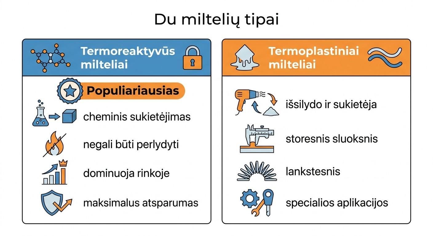 Termoreaktyvių ir termoplastinių miltelinių dažų palyginimas – savybės ir taikymo sritys